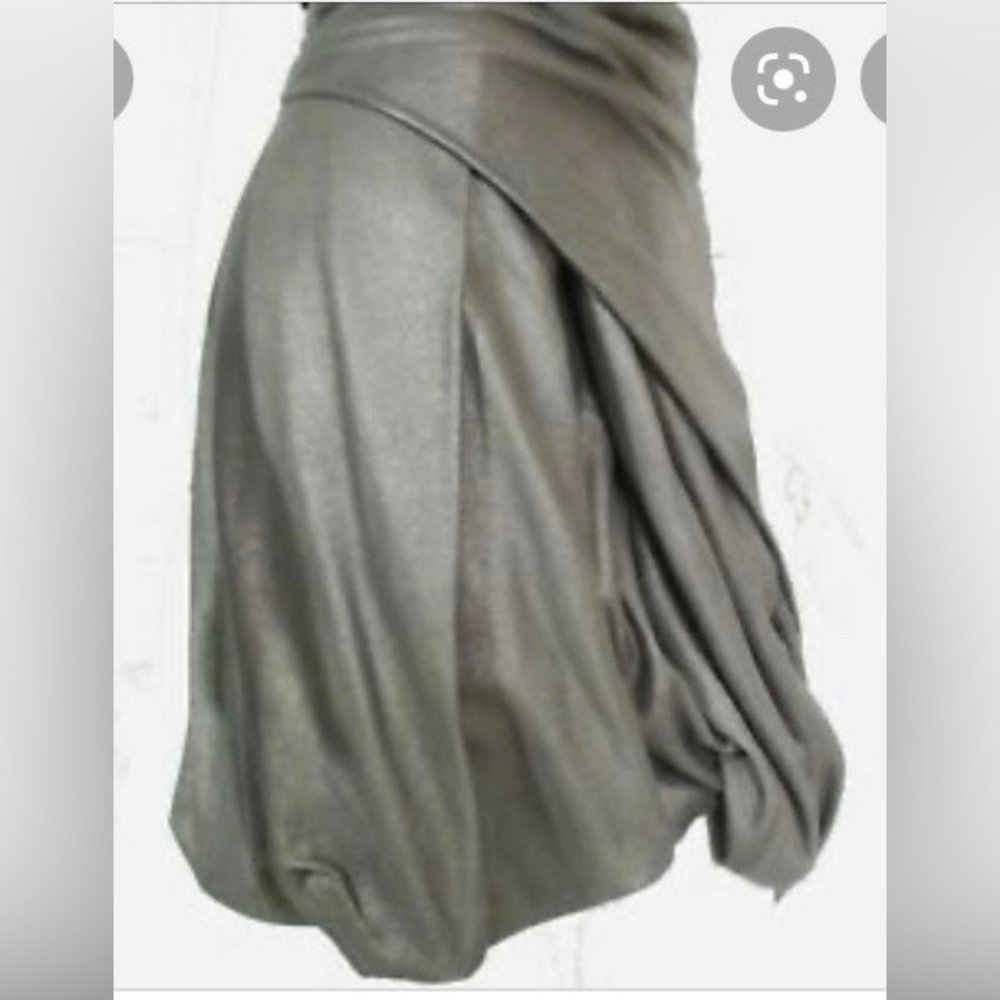 Allsaints leather asymmetrical metallic miniskirt M